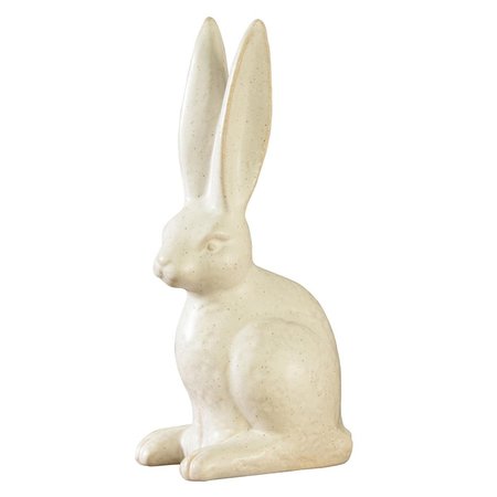 HOMEROOTS 11 x 5.5 x 3.75 in. Jumbo Ceramic White Rabbit Sculpture 390129